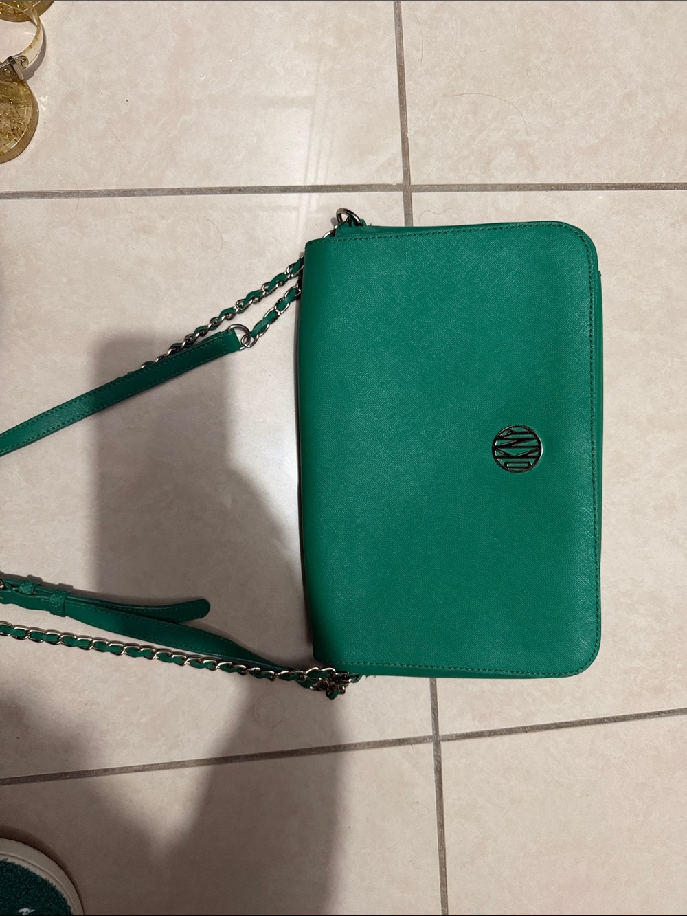DKNY Green Chain Strap Crossbody Wallet